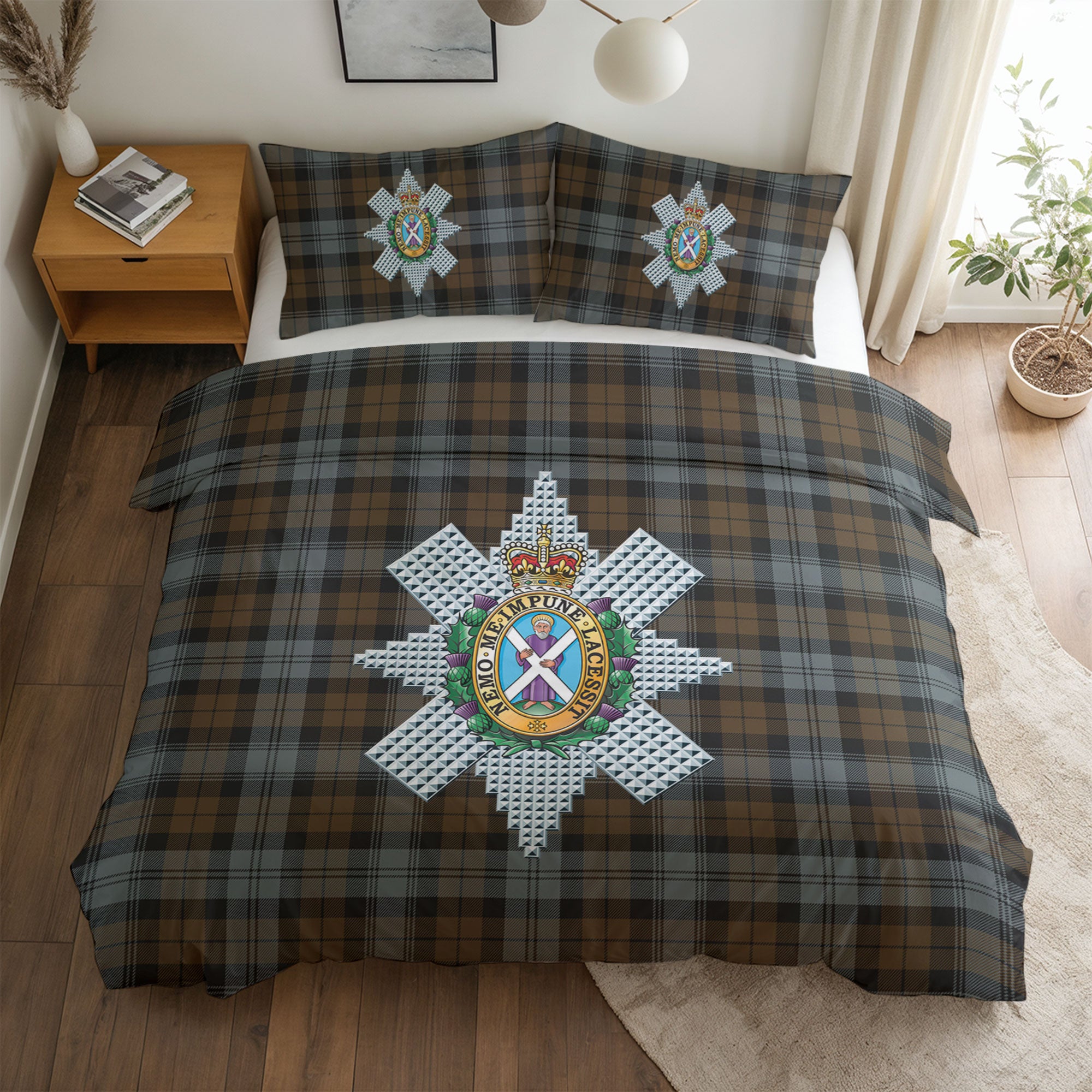 Black Watch Weathered Tartan Crest Bedding Set
