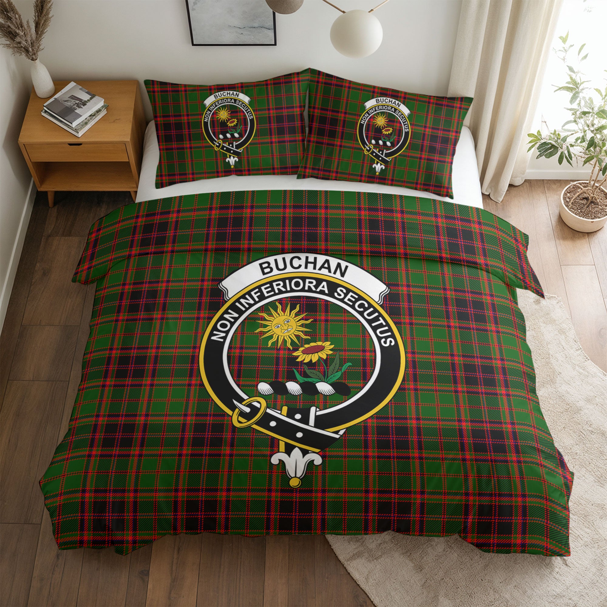 Buchan Modern Tartan Crest Bedding Set