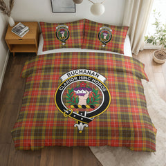 Buchanan Old Set Weathered Tartan Crest Bedding Set