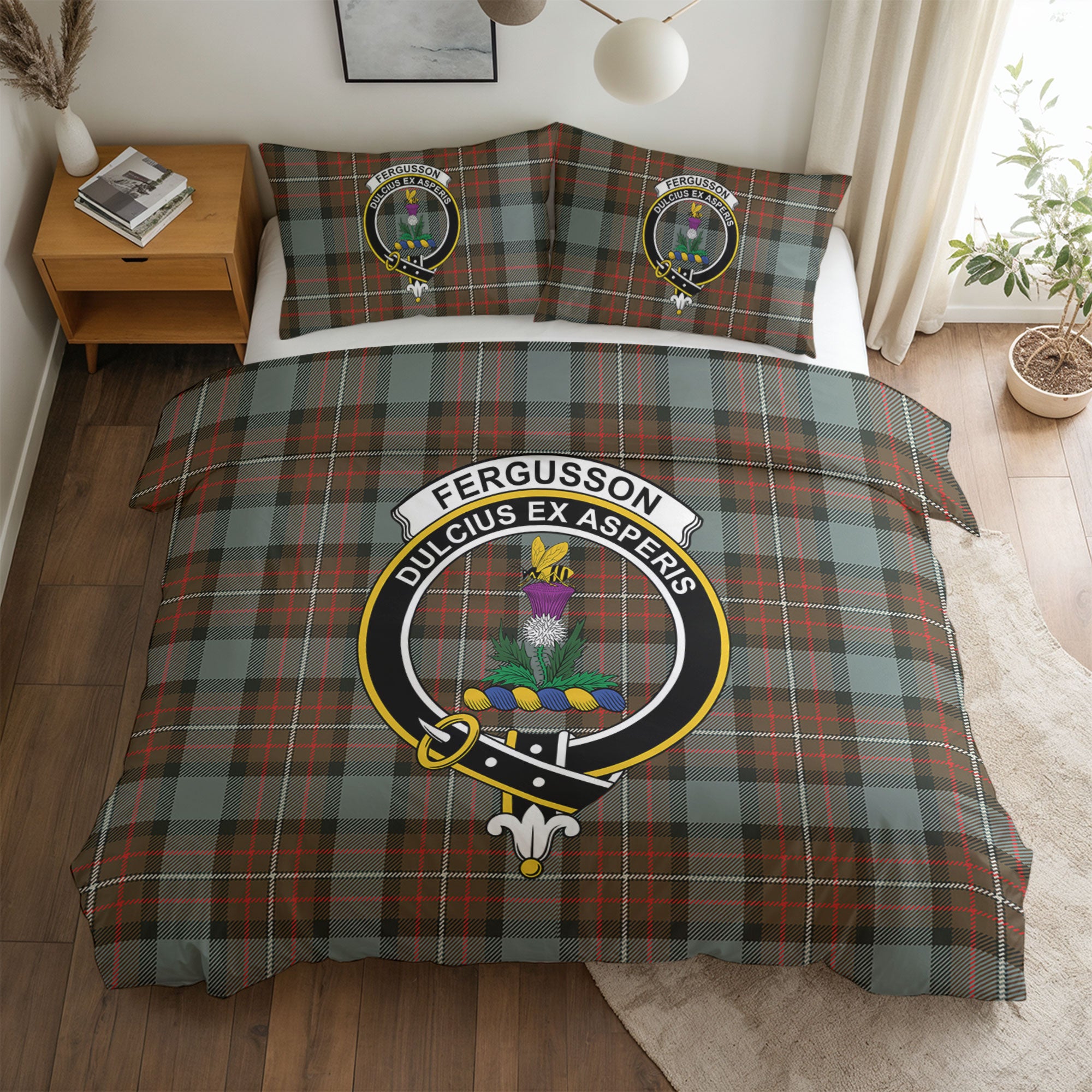 Fergusson Weathered Tartan Crest Bedding Set
