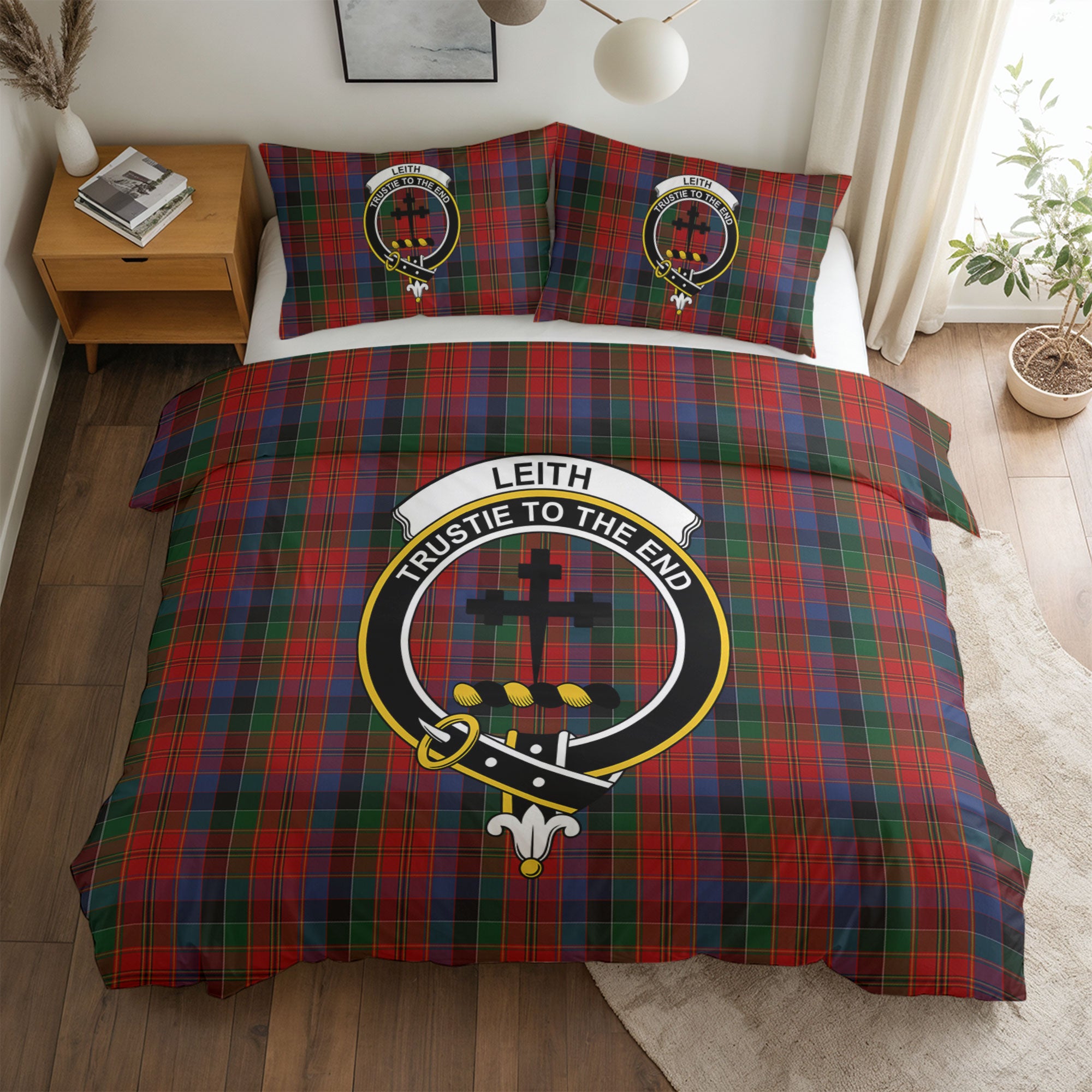 Leith Tartan Crest Bedding Set