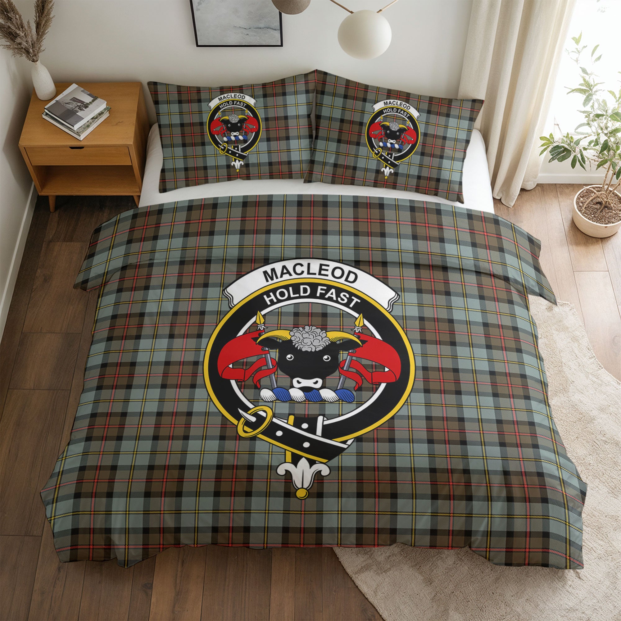 MacLeod of Harris Weathered Tartan Crest Bedding Set