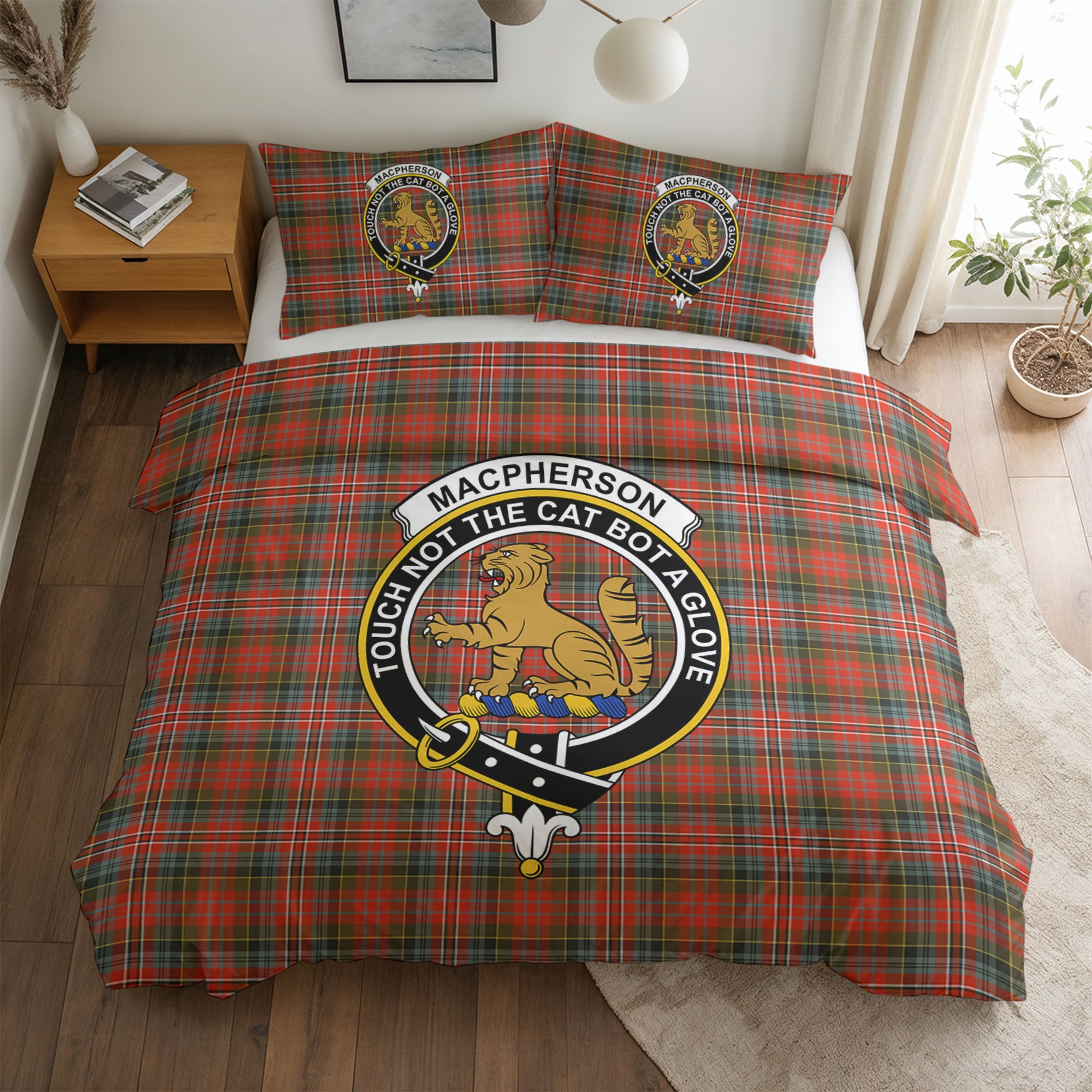 MacPherson Weathered Tartan Crest Bedding Set