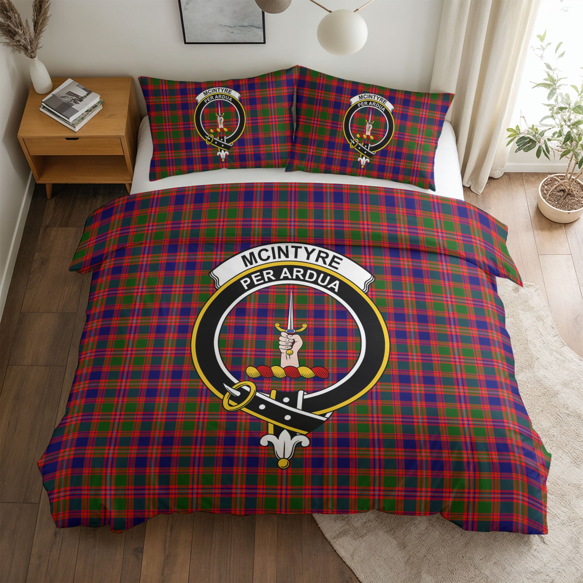 McIntyre Modern Tartan Crest Bedding Set