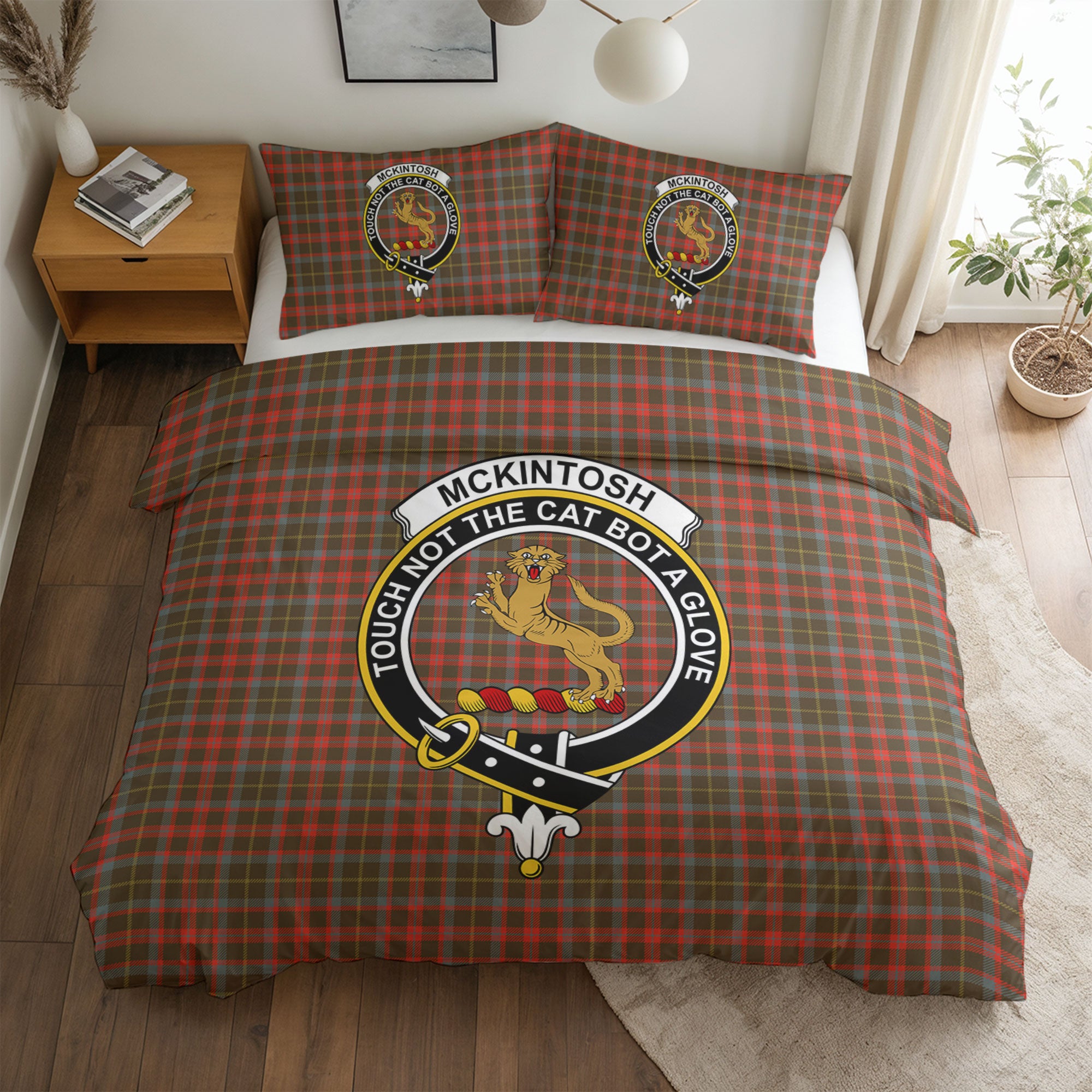 McKintosh Hunting Weathered Tartan Crest Bedding Set