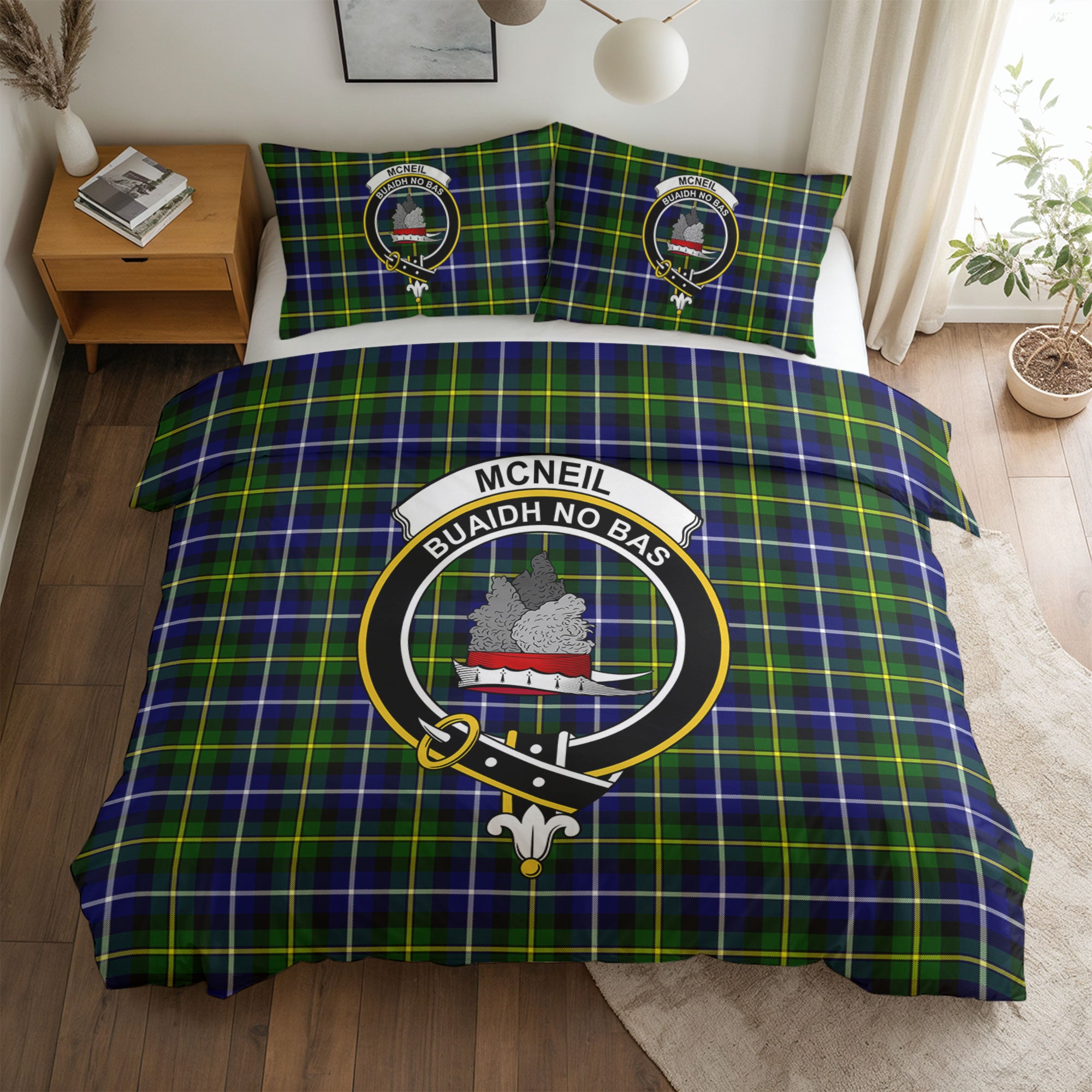 McNeil of Barra Modern Tartan Crest Bedding Set