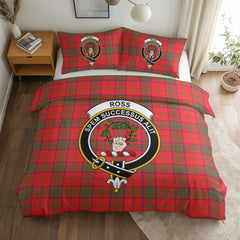 Ross Modern Tartan Crest Bedding Set