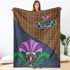 Reid Ancient Tartan Crest Premium Blanket - Thistle Style