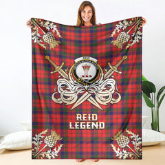 Reid Modern Tartan Gold Courage Symbol Blanket