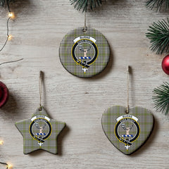 Burns Check Tartan Crest Christmas Ceramic Ornament
