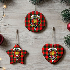 Kerr Modern Tartan Crest Christmas Ceramic Ornament