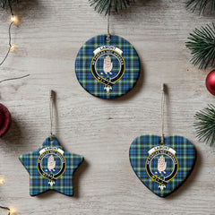 Lamont Ancient Tartan Crest Christmas Ceramic Ornament
