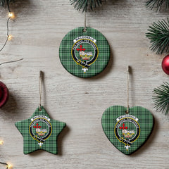 MacDonald Lord of the Isles Hunting Tartan Crest Christmas Ceramic Ornament