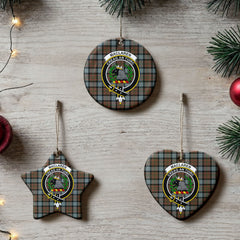 MacLaren Weathered Tartan Crest Christmas Ceramic Ornament