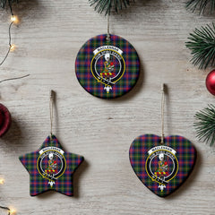 MacLennan Modern Tartan Crest Christmas Ceramic Ornament