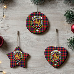 MacPherson Modern Tartan Crest Christmas Ceramic Ornament