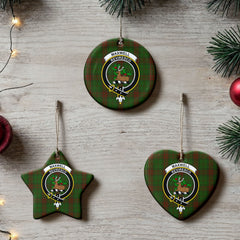 Maxwell Hunting Tartan Crest Christmas Ceramic Ornament