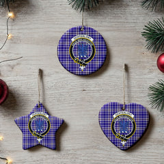 Ochterlony Tartan Crest Christmas Ceramic Ornament