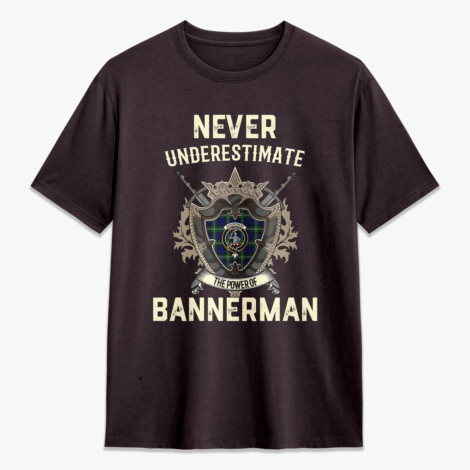 Bannerman Tartan Crest 2D T-shirt - Never Underestimate Style