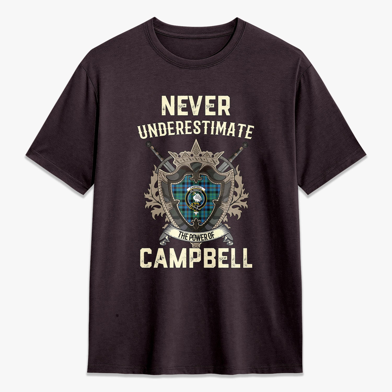 Campbell of Cawdor Ancient Tartan Crest 2D T-shirt - Never Underestimate Style