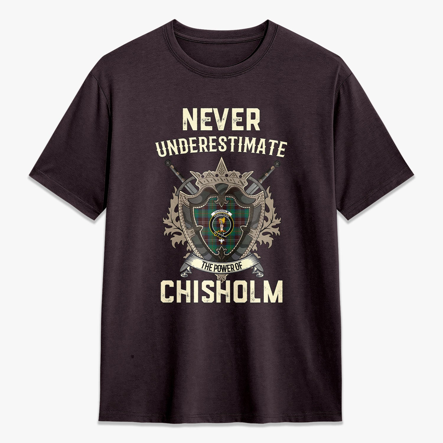 Chisholm Hunting Ancient Tartan Crest 2D T-shirt - Never Underestimate Style