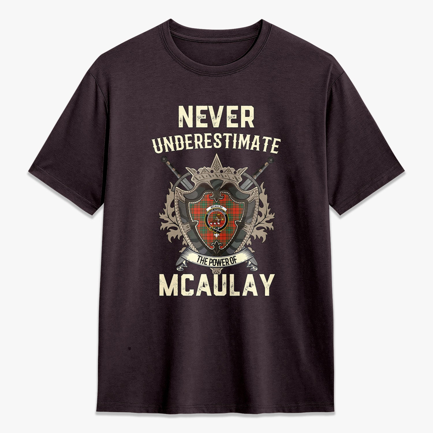 McAulay Ancient Tartan Crest 2D T-shirt - Never Underestimate Style