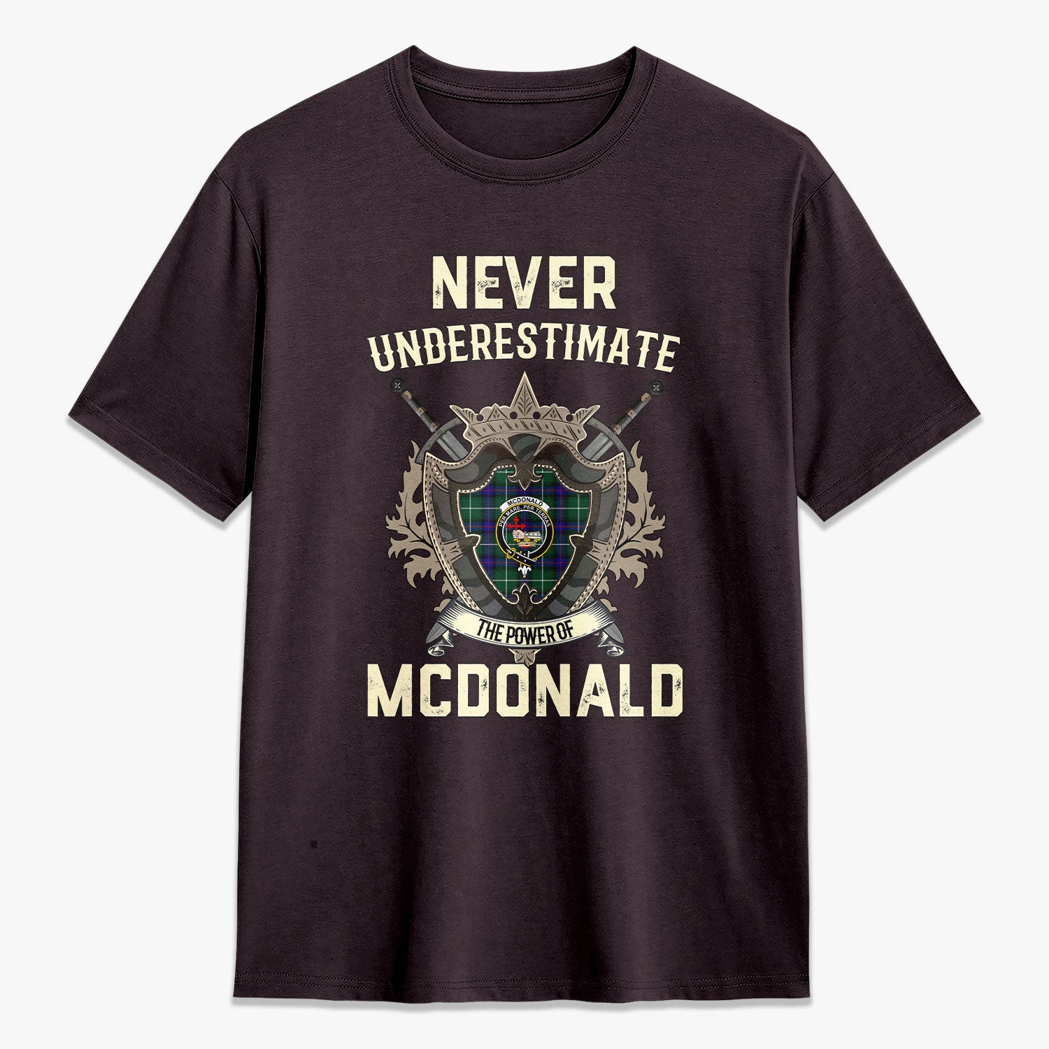 McDonald of the Isles Hunting Modern Tartan Crest 2D T-shirt - Never Underestimate Style