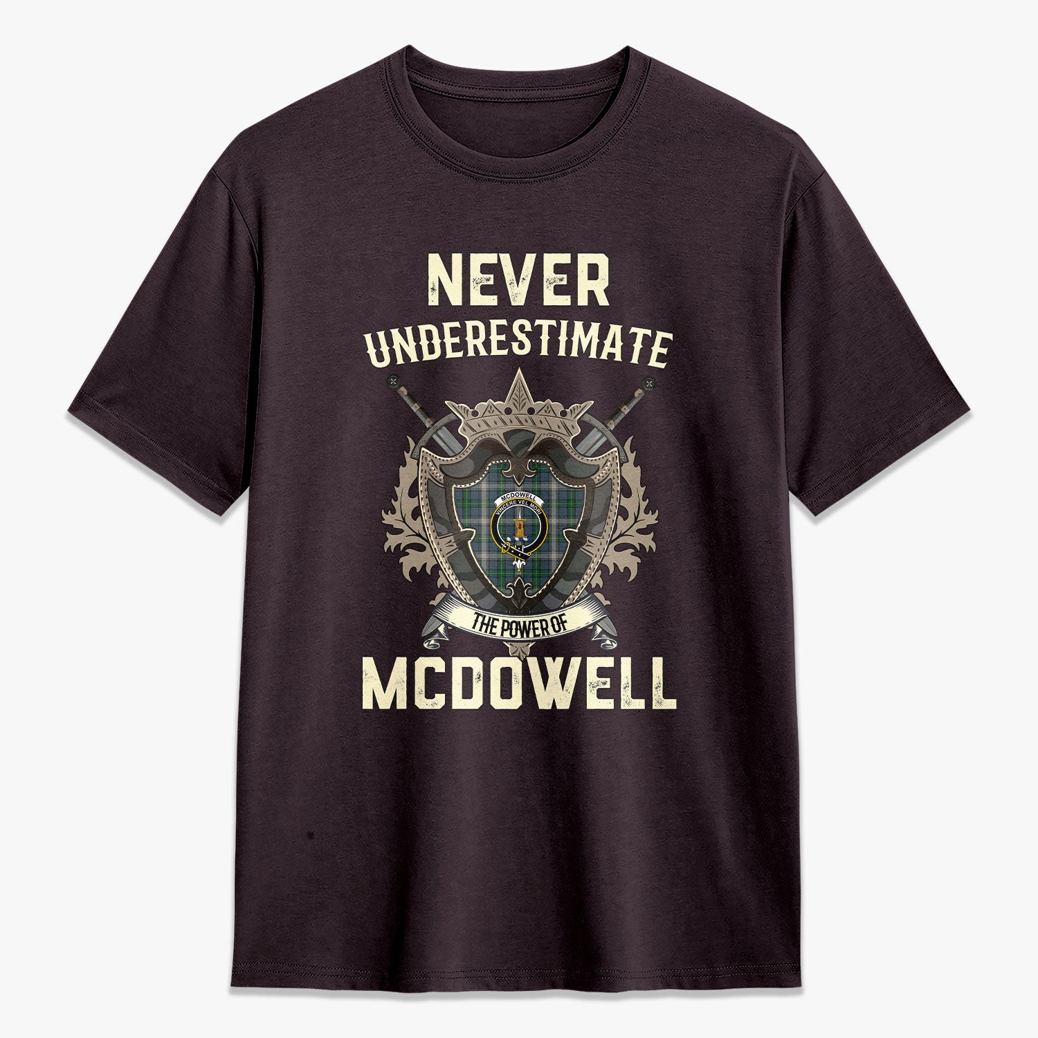 McDowell (MacDowell) Tartan Crest 2D T-shirt - Never Underestimate Style