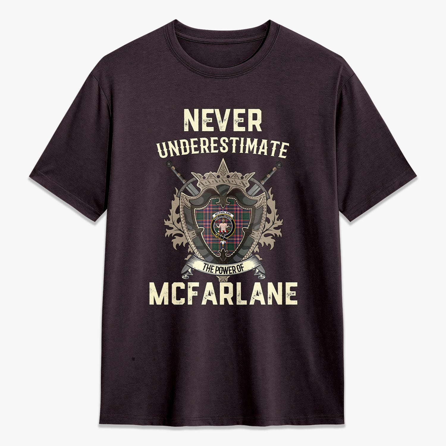 McFarlane Hunting Modern Tartan Crest 2D T-shirt - Never Underestimate Style
