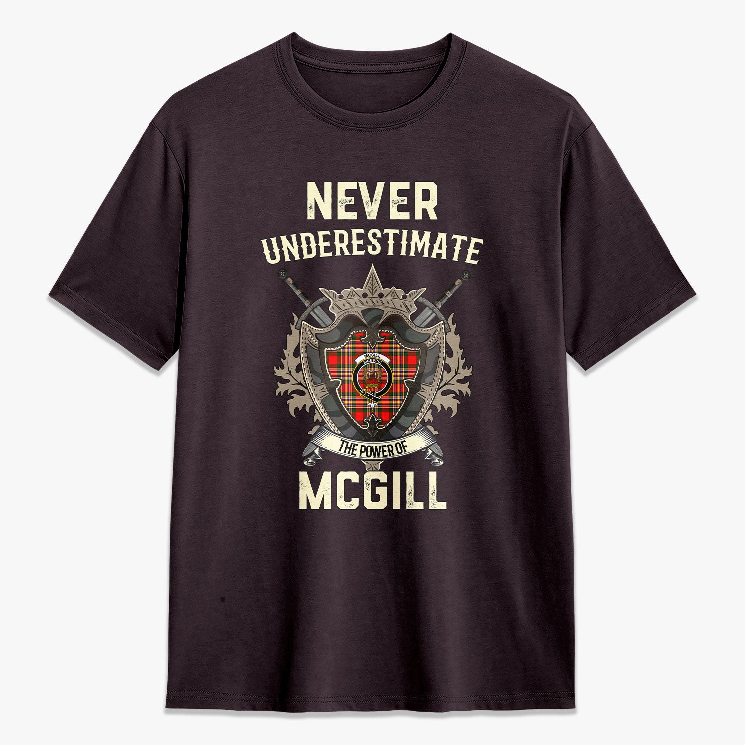 McGill Modern Tartan Crest 2D T-shirt - Never Underestimate Style