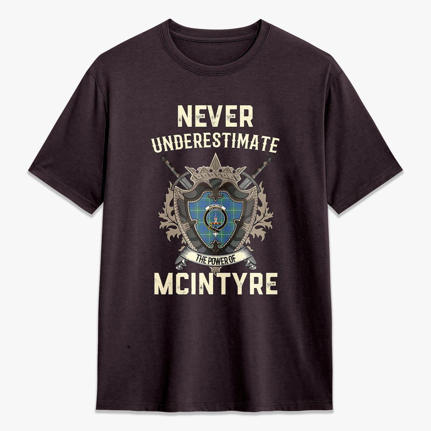 McIntyre Hunting Ancient Tartan Crest 2D T-shirt - Never Underestimate Style