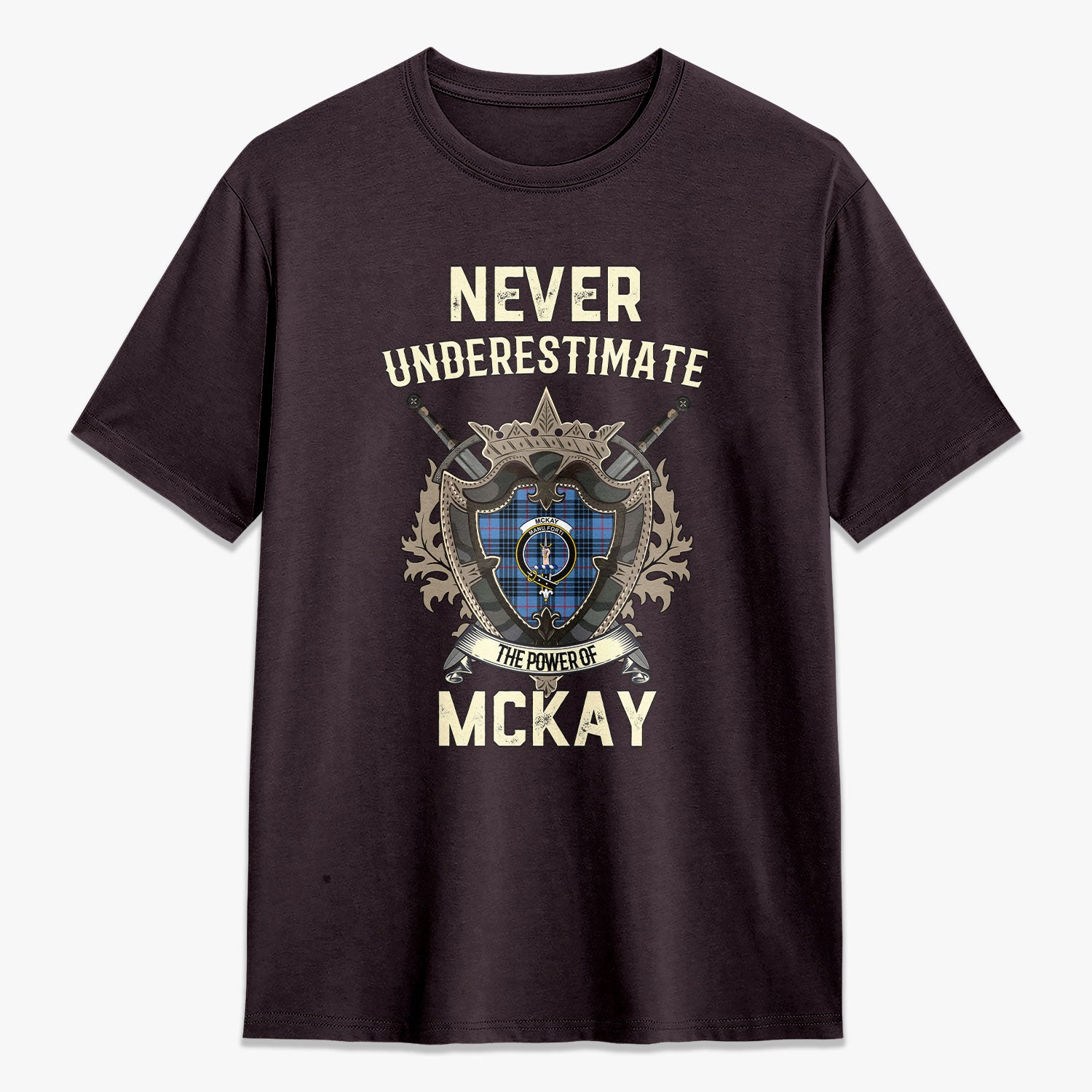 McKay Blue Tartan Crest 2D T-shirt - Never Underestimate Style