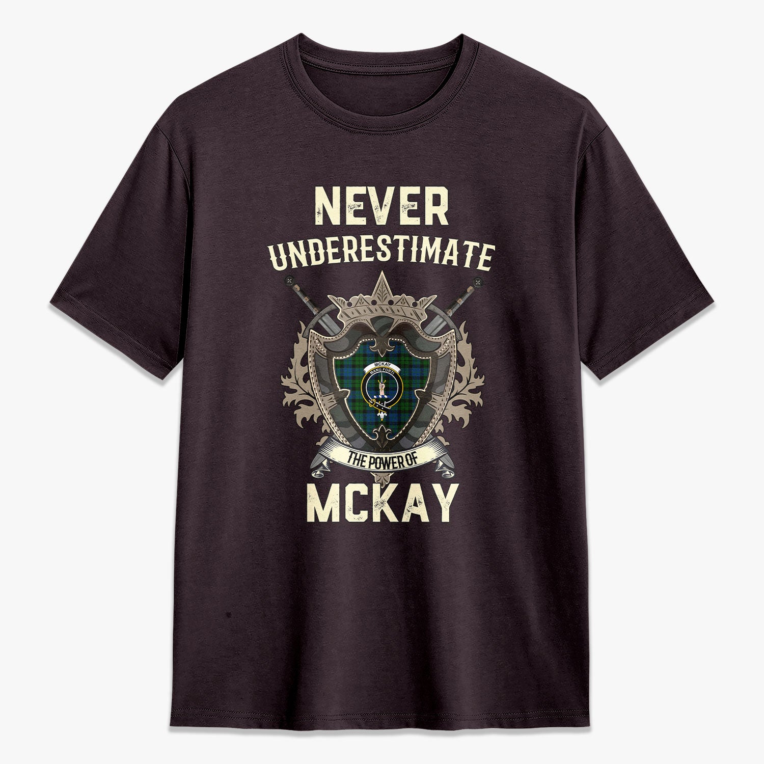 McKay Modern Tartan Crest 2D T-shirt - Never Underestimate Style