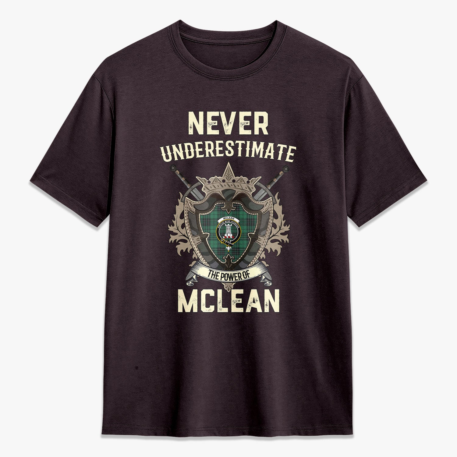 McLean Hunting Ancient Tartan Crest 2D T-shirt - Never Underestimate Style
