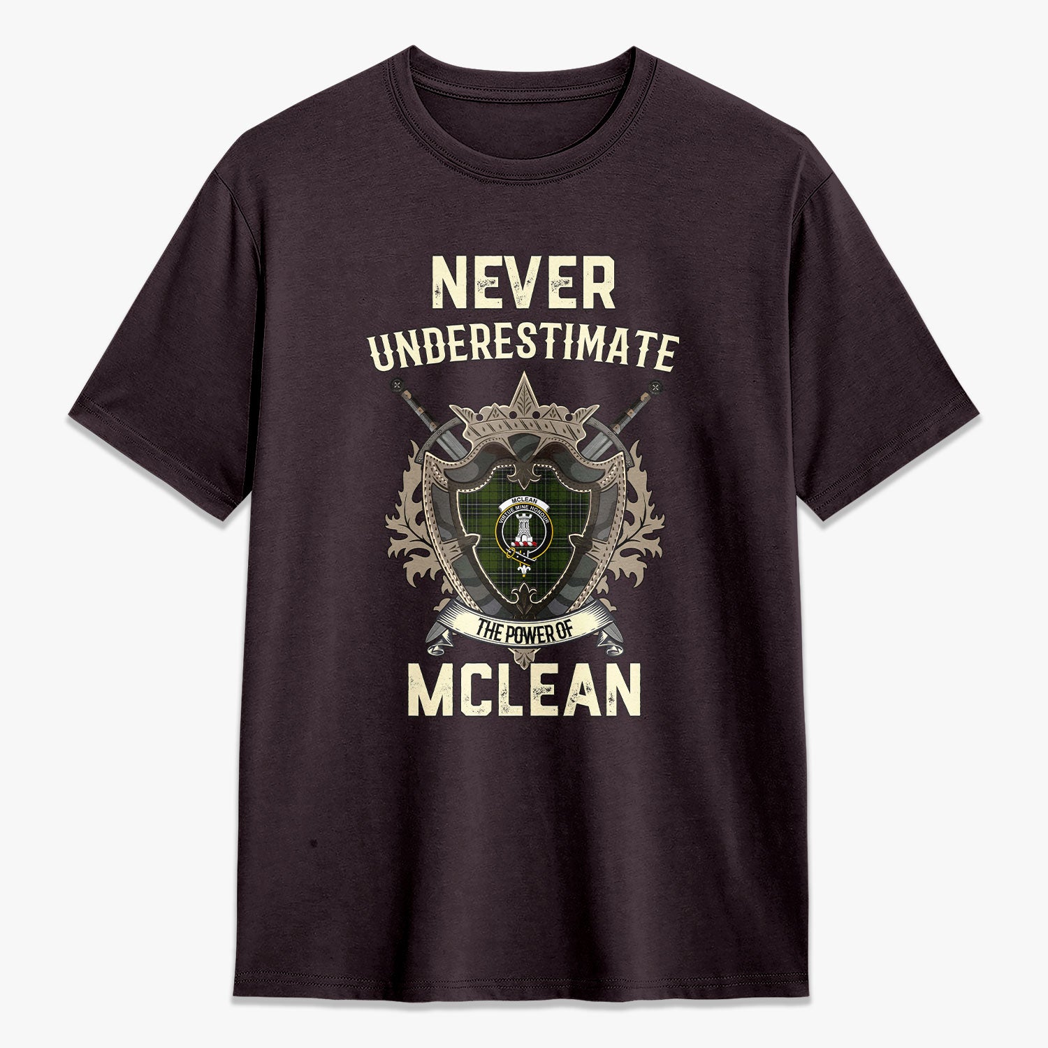 McLean Hunting Tartan Crest 2D T-shirt - Never Underestimate Style