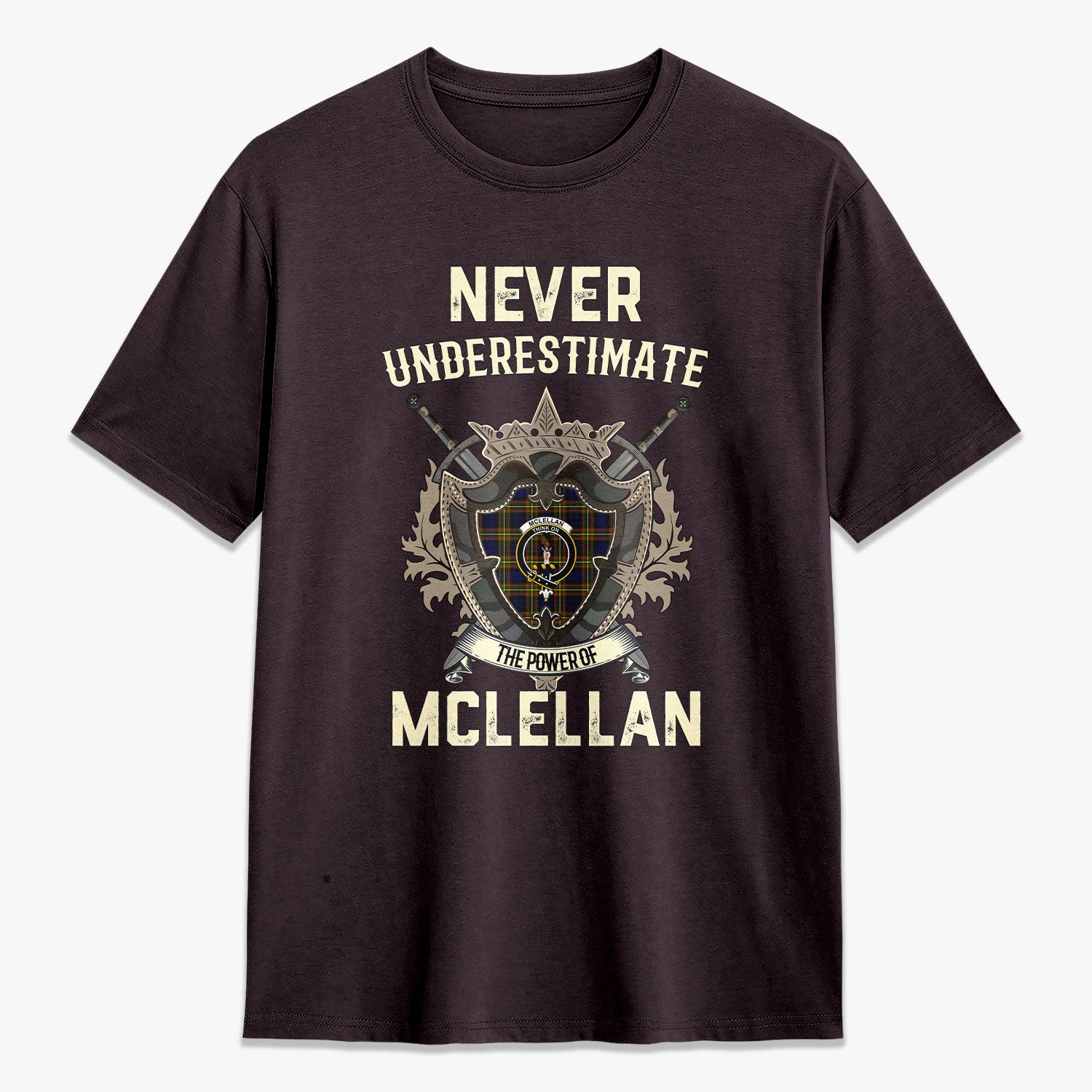 McLellan Modern Tartan Crest 2D T-shirt - Never Underestimate Style
