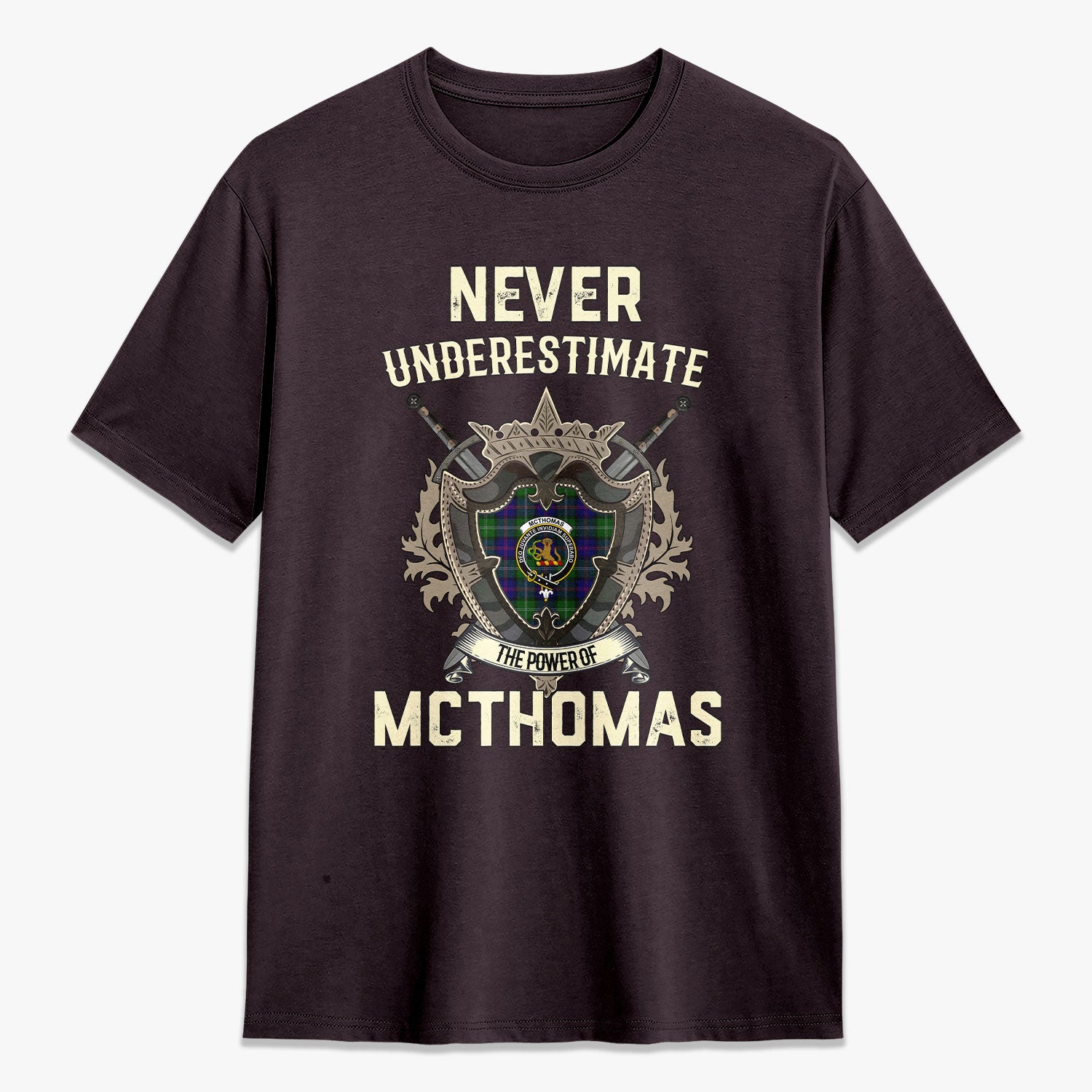 McThomas Modern Tartan Crest 2D T-shirt - Never Underestimate Style