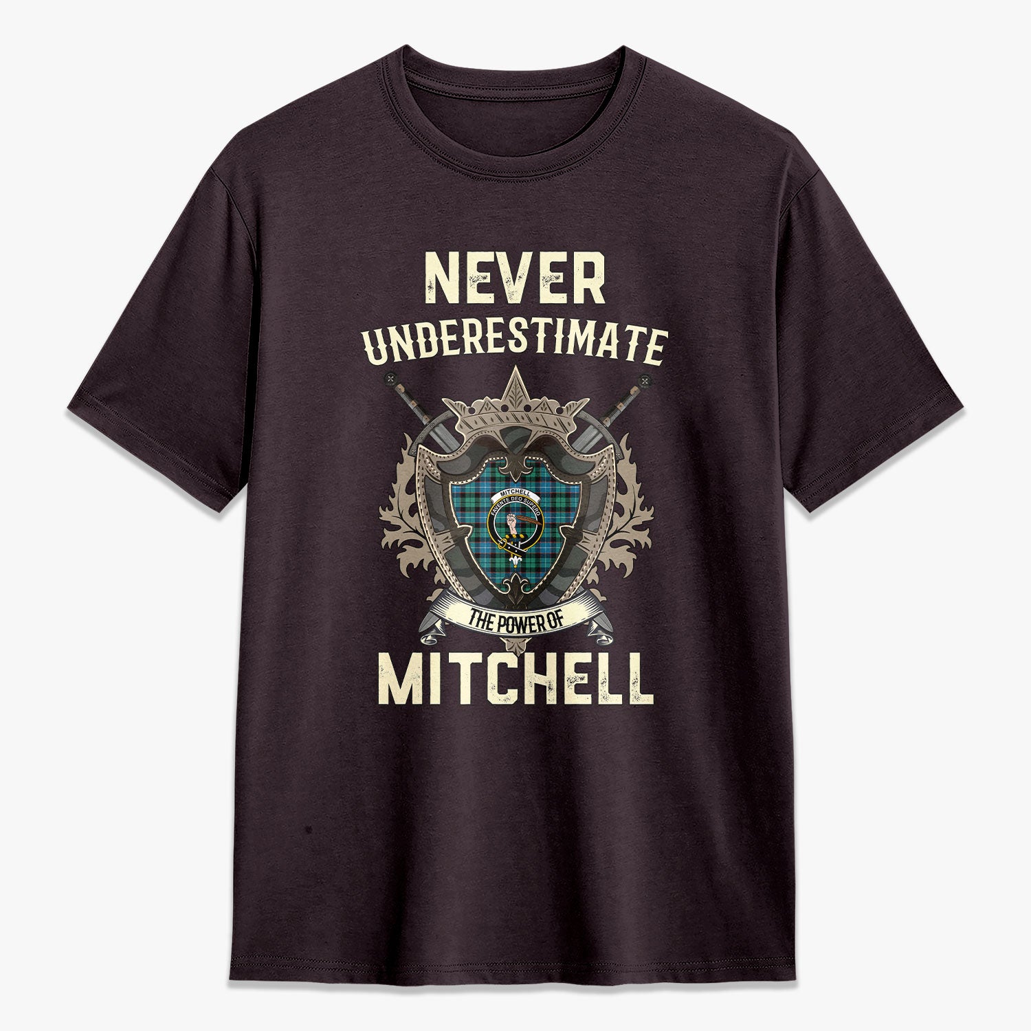 Mitchell Ancient Tartan Crest 2D T-shirt - Never Underestimate Style