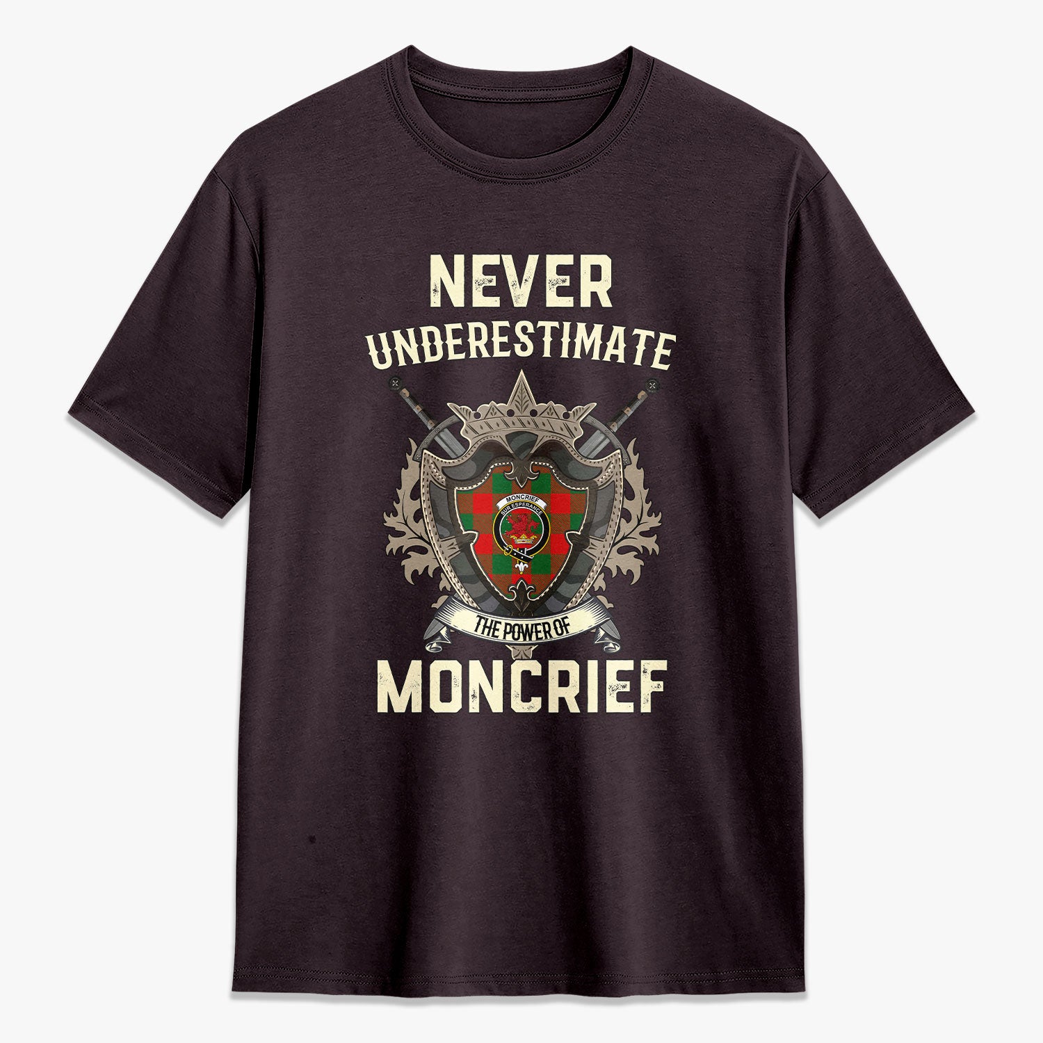 Moncrief Tartan Crest 2D T-shirt - Never Underestimate Style
