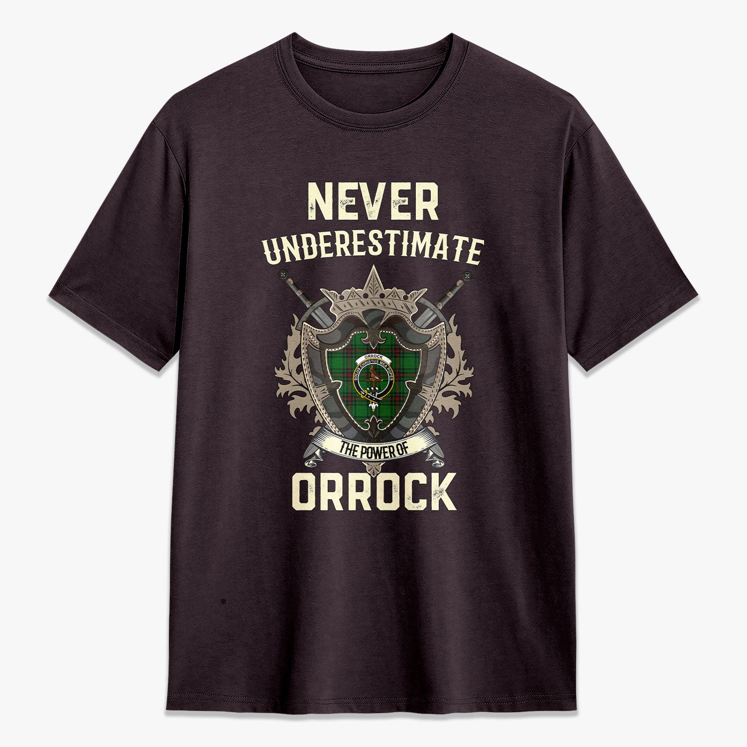 Orrock Tartan Crest 2D T-shirt - Never Underestimate Style