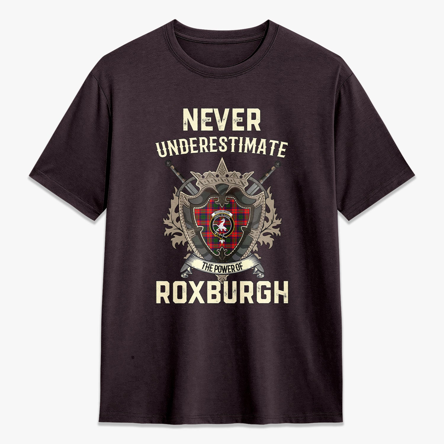 Roxburgh District Tartan Crest 2D T-shirt - Never Underestimate Style