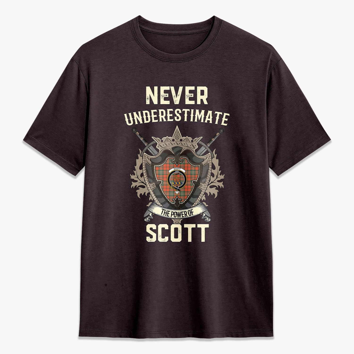 Scott Ancient Tartan Crest 2D T-shirt - Never Underestimate Style