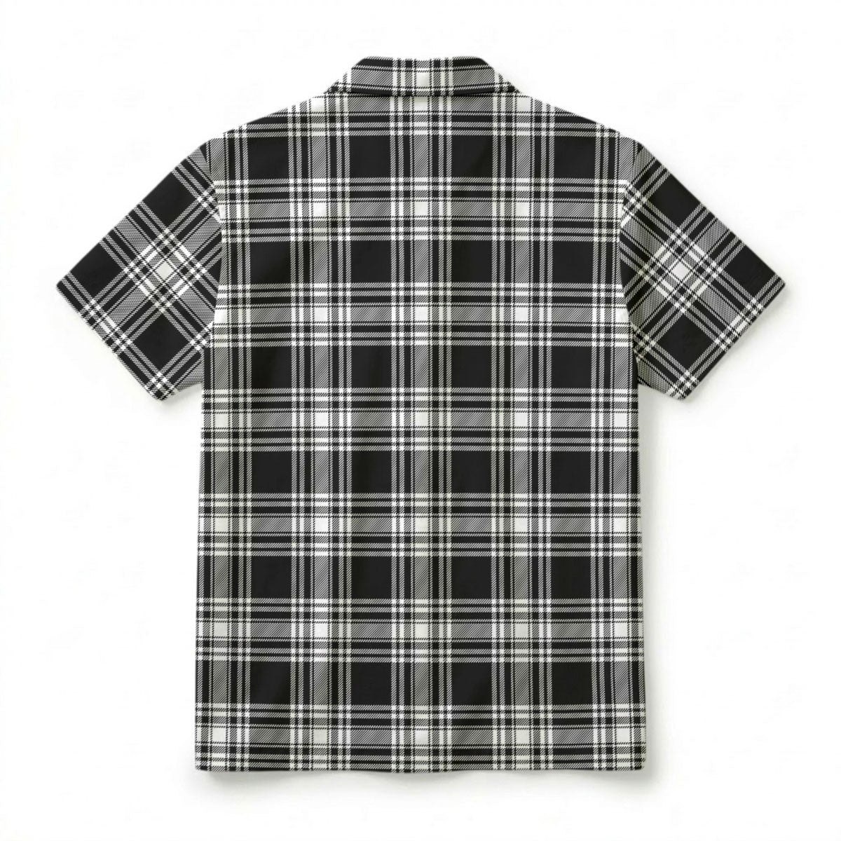 Menzies Black - White Modern Tartan Crest Hawaiian Shirt