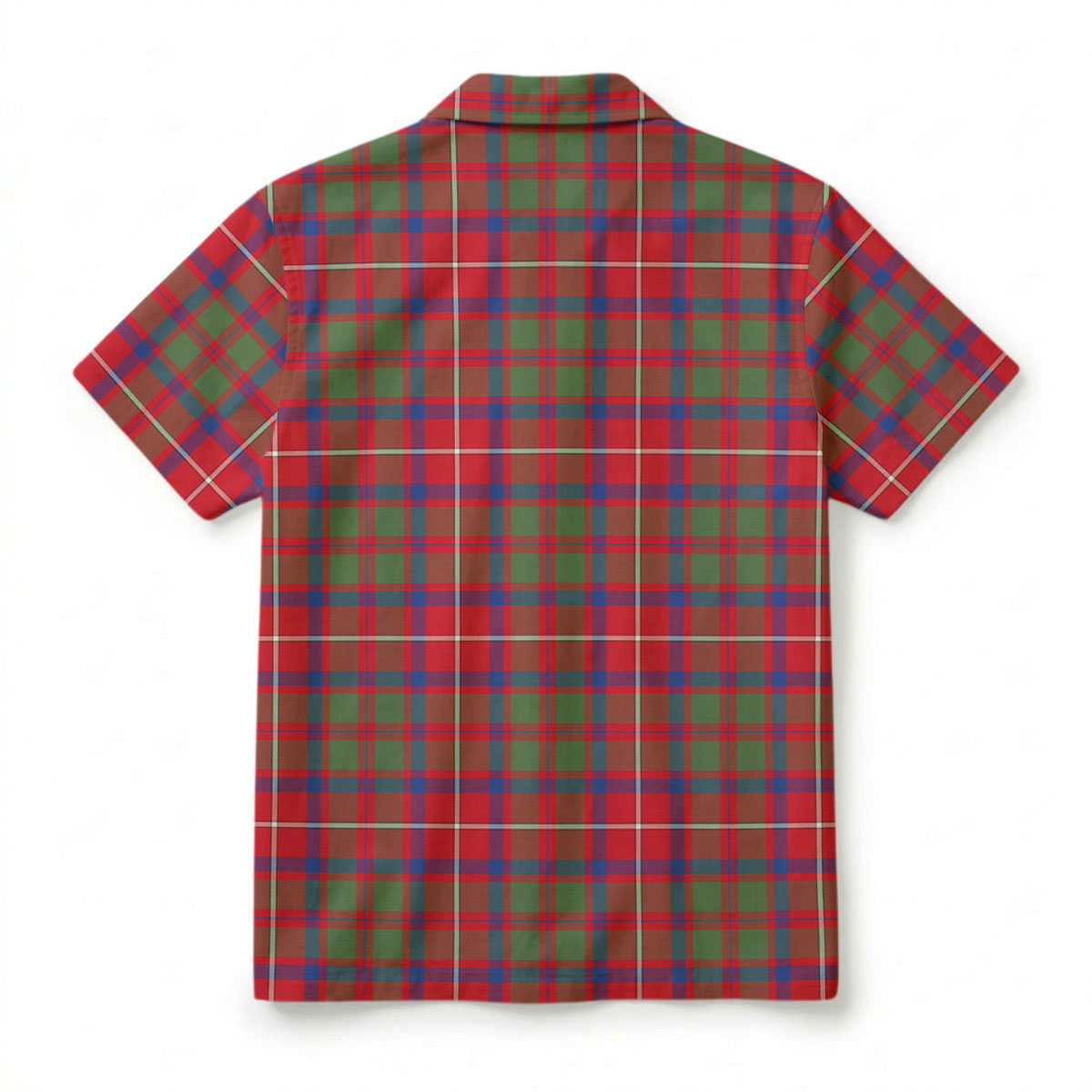 Shaw Red Modern Tartan Crest Hawaiian Shirt