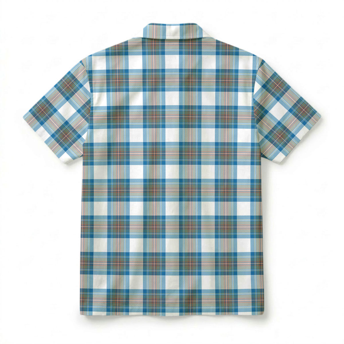 Stewart Muted Blue Tartan Crest Hawaiian Shirt