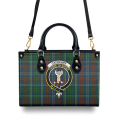 Cathcart Tartan Crest Leather Handbag