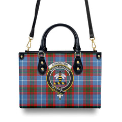 Congilton Tartan Crest Leather Handbag