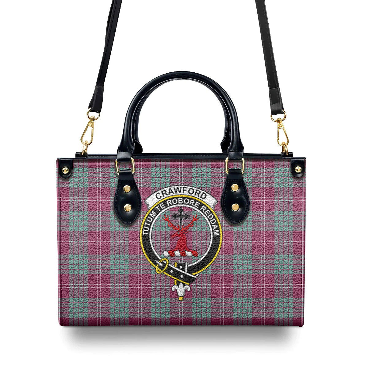 Crawford Ancient Tartan Crest Leather Handbag