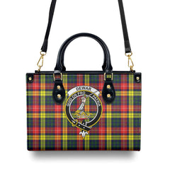 Dewar Tartan Crest Leather Handbag