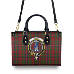 Ged Tartan Crest Leather Handbag